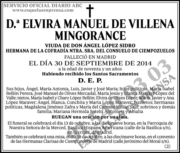 Elvira Manuel de Villena Mingorance